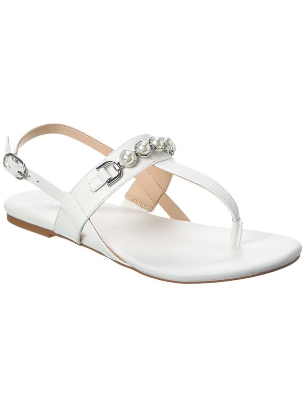 Stuart Weitzman Perla T-Strap Leather Sandal 7.5